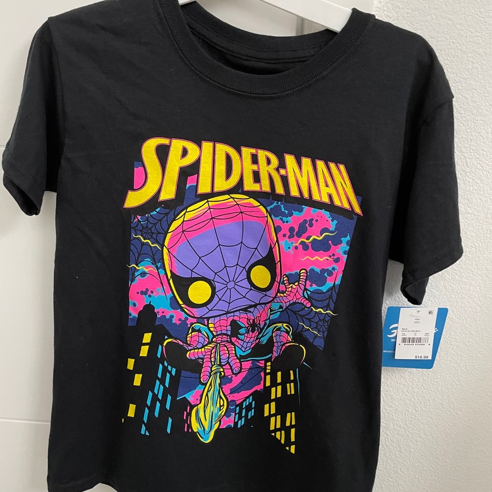 Boys Funko blacklight Spider-Man shirt